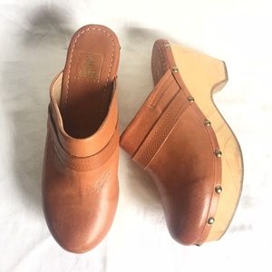 Aldo Brown Leather Clogs